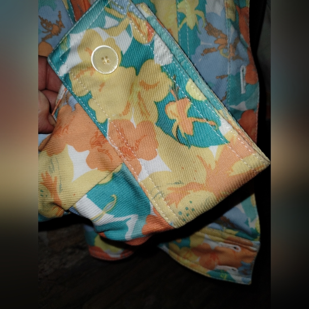 Nicole Miller, like new floral 97% cotton jacket, size 12 - Picture 6 of 7